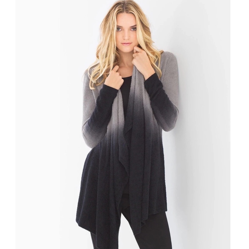 Barefoot Dreams Calypso Cardigan Bamboo Chic Lite Ombre Pewter Midnight L/XL New